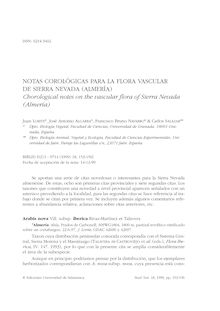 Notas corológicas para la flora vascular de Sierra Nevada (Almería)