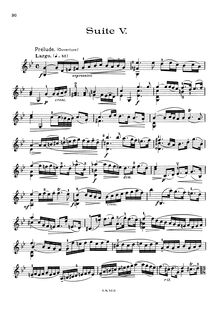 Partition  No.5, BWV 1011, 6 violoncelle , Bach, Johann Sebastian