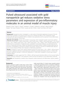 Pulsed ultrasound associated with gold nanoparticle gel reduces oxidative stress parameters and expression of pro-inflammatory molecules in an animal model of muscle injury