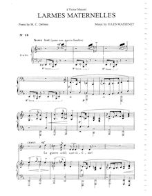 Partition complète (D minor: medium voix et piano), Larmes maternelles