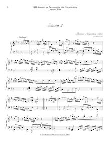 Partition Sonata No.2 en E minor, 8 sonates ou leçons pour pour clavecin