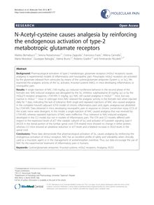 N-Acetyl-cysteine causes analgesia by reinforcing the endogenous activation of type-2 metabotropic glutamate receptors