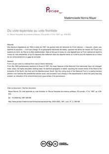 Du vote lepéniste au vote frontiste - article ; n°3 ; vol.47, pg 438-453