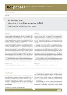 El Profesor 2.0: docencia e investigación desde la Red (The 2.0 Teacher: teaching and research from the web)