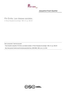 Pin Emile, Les classes sociales.  ; n°3 ; vol.4, pg 346-347