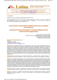 Comunicación organizacional: Matrices teóricas y enfoques ...