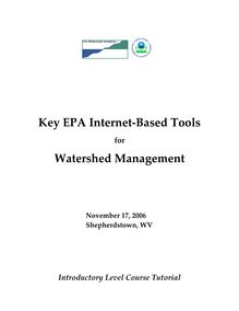 Key EPA Internet‐Based Tools 