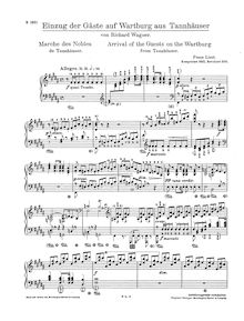 Partition , Einzug der Gäste auf der Wartburg (S.445/1b), 2 Stücke aus Tannhäuser und Lohengrin