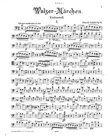 Partition violoncelle , partie, Walzer-Märchen, Op.54, Schütt, Eduard