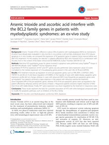Arsenic trioxide and ascorbic acid interfere with the BCL2 family genes in patients with myelodysplastic syndromes: an ex-vivo study