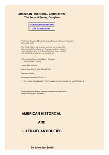 American Historical and Literary Antiquities - Second Series, Complete
