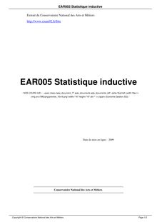 EAR005 Statistique inductive