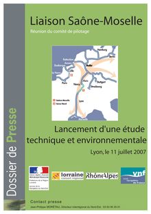 Liaison Saône-Moselle. Lancement d une étude technique et environnementale. Réunion du comité de pilotage.