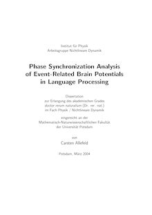 Phase synchronization analysis of event-related brain potentials in language processing [Elektronische Ressource] / von Carsten Allefeld