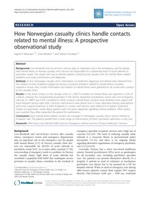 How Norwegian casualty clinics handle contacts related to mental illness: A prospective observational study