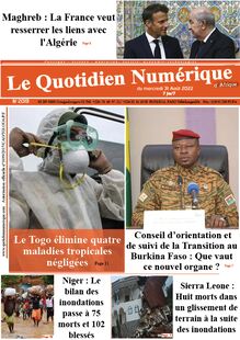 Le Quotidien Numérique d’Afrique n°2019 - du mercredi 31 août 2022