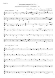 Partition violons IV, Concerto armonico No.2 en B-flat major, Bb major