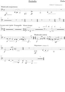 Partition Tuba, Preludio, Preludio para orquesta, Llamazares, Pablo Fernando