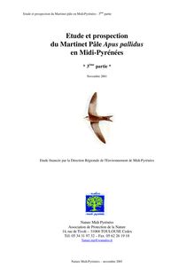 Etude et prospection du Martinet Pâle Apus pallidus en Midi ...