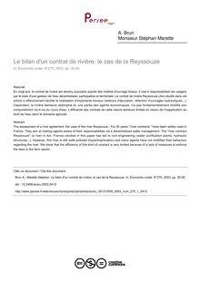 Le bilan d un contrat de rivière: le cas de la Reyssouze - article ; n°1 ; vol.275, pg 30-50