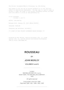 Rousseau (Volume 1 and 2)