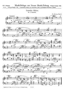 Partition No.5 - Romanze, Verwehte Blätter, Op.10, Zierau, Fritz
