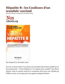 Hépatite B : les Coulisses d un scandale vaccinal