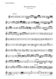 Partition Canto 1, Seconda Sonata A Doi Soprani, Castello, Dario