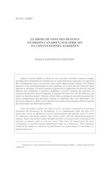 Le droit de vote des détenus en droits canadien, sud-africain et conventionnel européen - article ; n°3 ; vol.59, pg 617-643