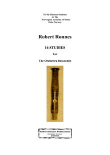 Partition complète, 16 études pour basson, Rønnes, Robert