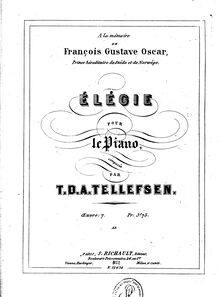 Partition complète, Élégie, Op.7, F minor, Tellefsen, Thomas Dyke Acland