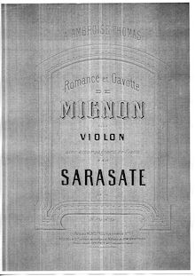 Partition violon et partition de piano, Romance et Gavotte de Mignon, Op.16