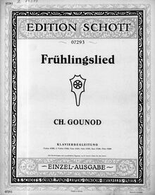 Partition de piano, Au printemps, Mélodie, Gounod, Charles