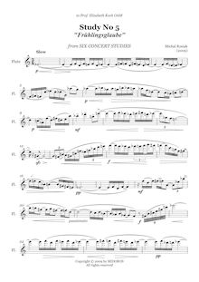 Partition No.5, Six Concert études pour flûte Solo, Rosiak, Michal