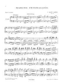 Partition complète, Marche Interalliée, Op.155, Saint-Saëns, Camille