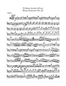 Partition basson 1, 2, Piano Concerto No.24, C minor, Mozart, Wolfgang Amadeus