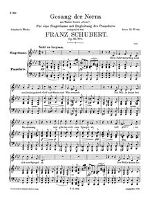 Partition complète, Gesang der Norna, Norna’s Song, Schubert, Franz par Franz Schubert