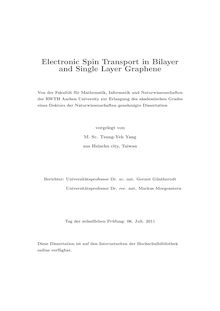 Electronic spin transport in bilayer and single layer graphene [Elektronische Ressource] / Tsung-Yeh Yang