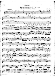Partition de violon, Symphony No.103, Drum Roll, E♭ Major par Joseph Haydn