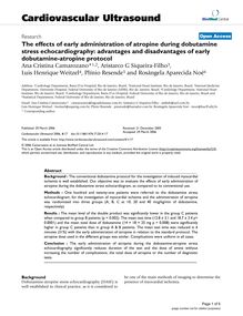 The effects of early administration of atropine during dobutamine stress echocardiography: advantages and disadvantages of early dobutamine-atropine protocol