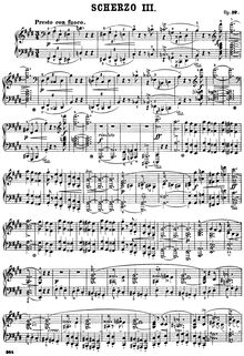 Partition complète, Scherzo No.3, C♯ minor, Chopin, Frédéric
