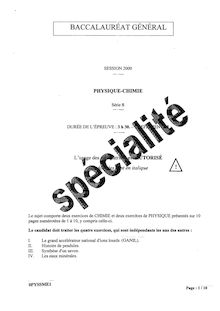 Physique-Chimie Specialité 2000 Scientifique Baccalauréat général