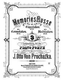 Partition complète, Memories Russe No.3, Meditation, C major, Prochaźka, J. O. von