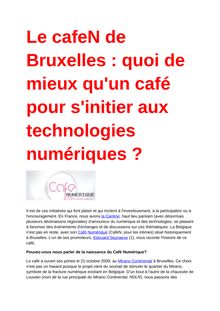Dossier réseaux sociaux ( II ) / Le cafeN de Bruxelles : quoi de mieux qu un café pour s initier aux technologies numériques ?