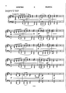 Partition , Elegia, Serenade pour corde orchestre, Серенада для струнного оркестра (Serenade dlya strunnogo orkestra), Serenade for Strings