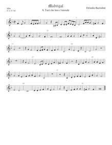 Partition ténor viole de gambe 1, aigu clef, Madrigali a 5 voci, Libro 1 par Orindio Bartolini