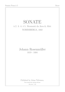Partition Sonata No.9, Sonatae à 2,3,4 è 5 stromenti da arco et altri