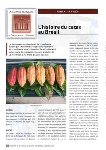 L histoire du cacao au Bresil