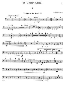 Partition timbales, Symphony No.1 en G minor, 1re Symphonie, Kalinnikov, Vasily
