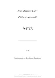 Partition haute-contre, Atys, LWV 53, Lully, Jean-Baptiste